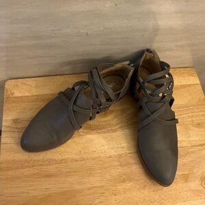 UNR8ED Ankle Boots With Strappy Detailing Back Zipper Closure